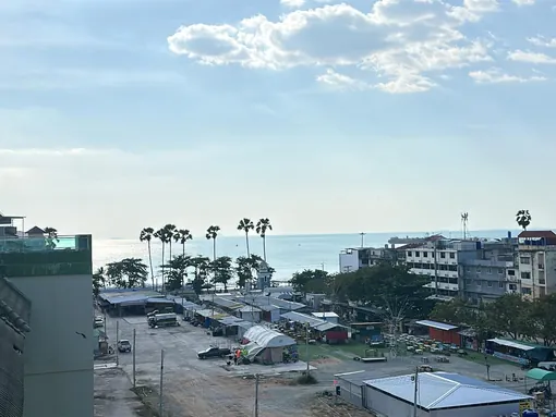 View toward the sea from the roof