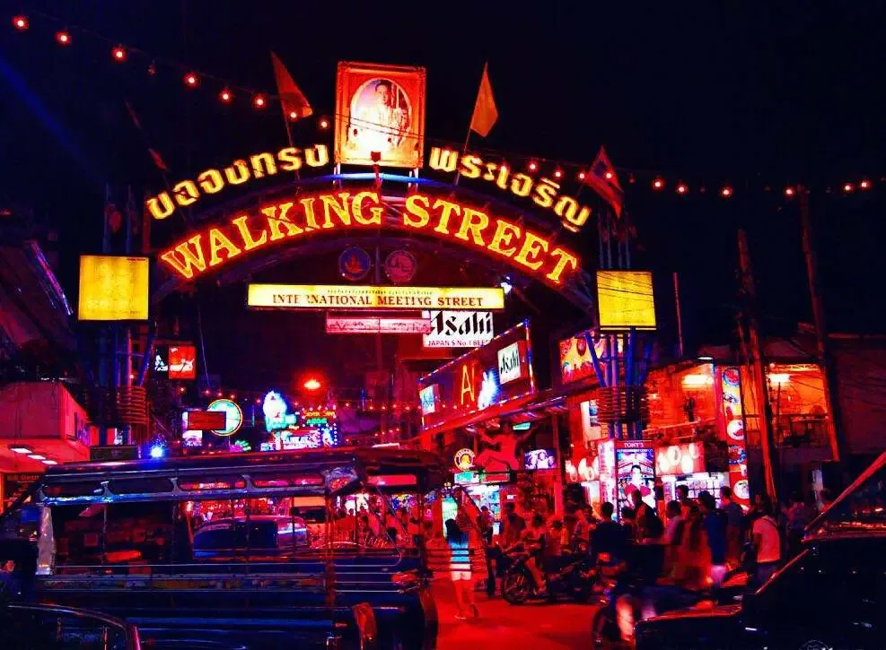 Walking Street, Pattaya, at night