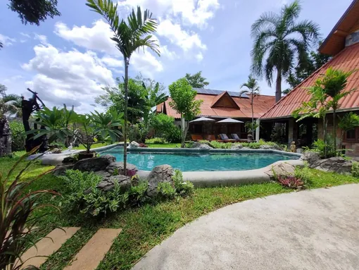 Garden path and pool