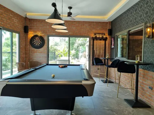 Pool table and bar